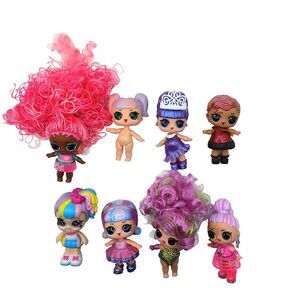 Assorted LOL Surprise Dolls Minis Lot of 7 + 1 Kindi Rainbow Doll Queen Glitter